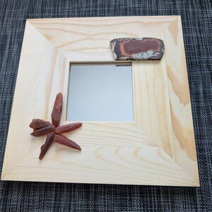 Decorated 10" square mirror